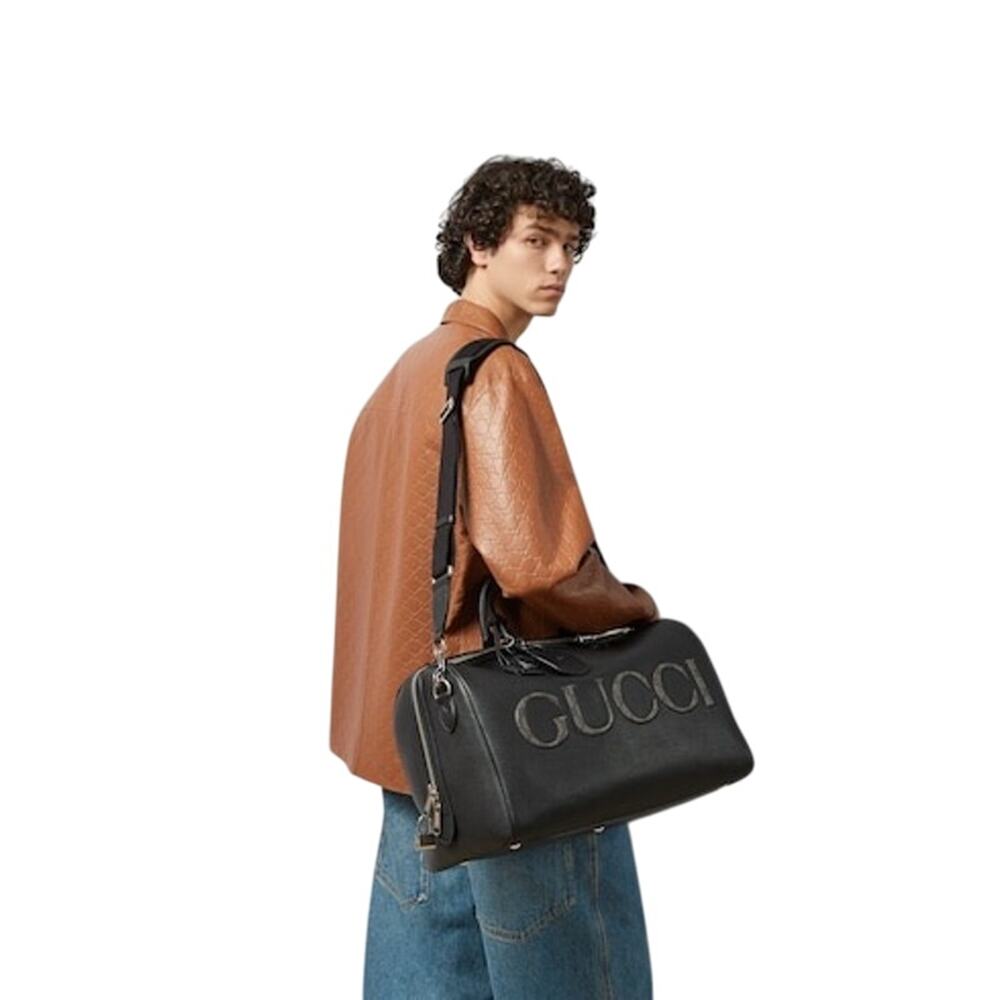 Limited Edition Gucci GG Supreme canvas trim Duffle Bag 17.5 L x 9.75W x 11H.